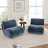 Caleb Swivel Upholstered Accent Chair with Removable Back Cushion-1784070534