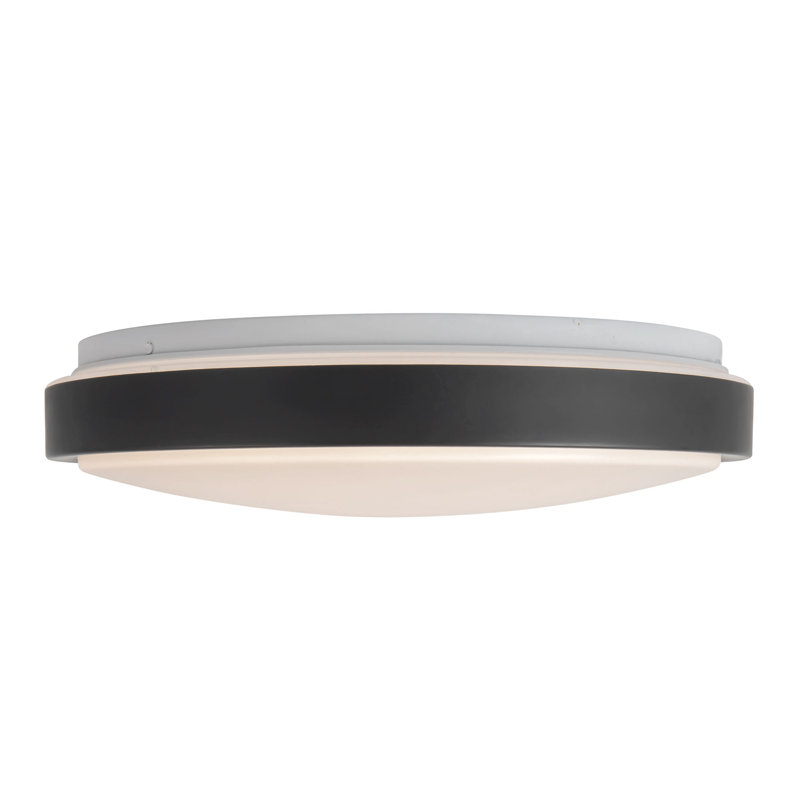 Yanis 16-in Black dimmable LED Flush Mount, Matte Black
