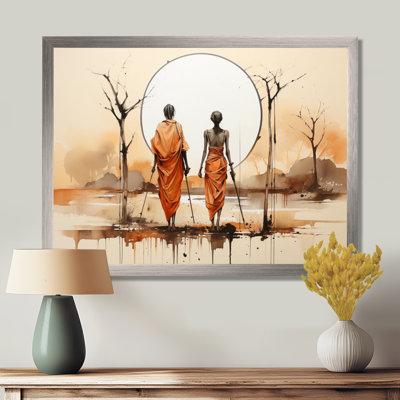 «African Bushmen of Kalahari II» - Art mural encadré tribal africain