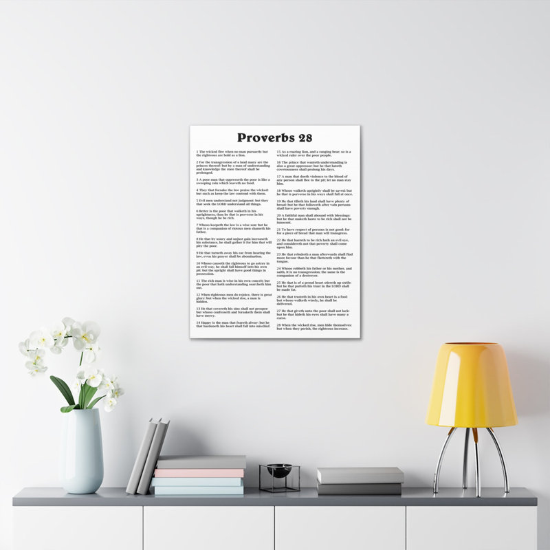 " Scripture Walls Proverbs Chapter 28 ", 16" H x 12" W