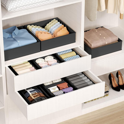 Drawer Organizer Clothes Storage - 20 Pack Foldable Fabric Drawer Dividers For Baby Dresser, Closet, Bedroom Organization Of Socks, Underwear, Bras