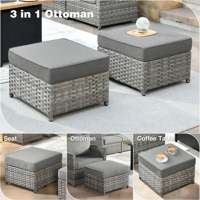 Nakeisha 5 - Person Patio Conversation Set with Cushions, Gray, No