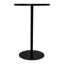 Ensemble de 2 petites tables d'appoint rondes à cercles concentriques en bois pour deux tables de chevet en métal à piédestal pour petits espaces (brun noyer et noir)
