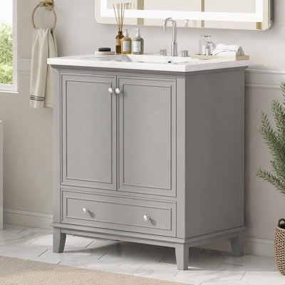 30.00'' Single Bathroom Vanity with Ceramic Top