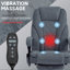 Fauteuil inclinable réglable avec chaleur, 6 vibrations, tissu doux au toucher, bureau gris anthracite 6 points de vibration,