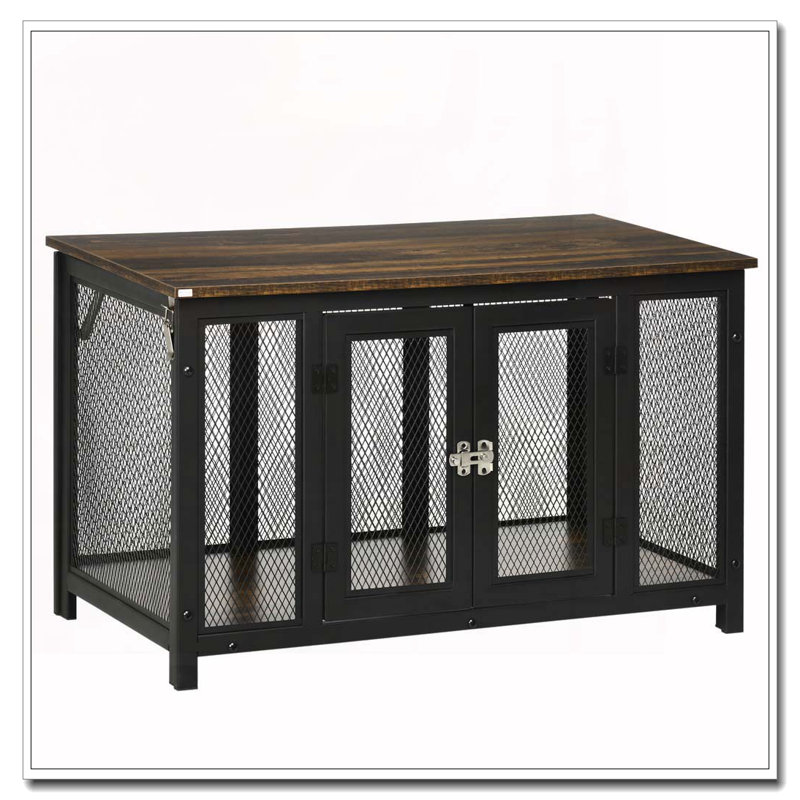 Caisse pour chien avec plateau ouvrable, table de bout pour cage de gros chien