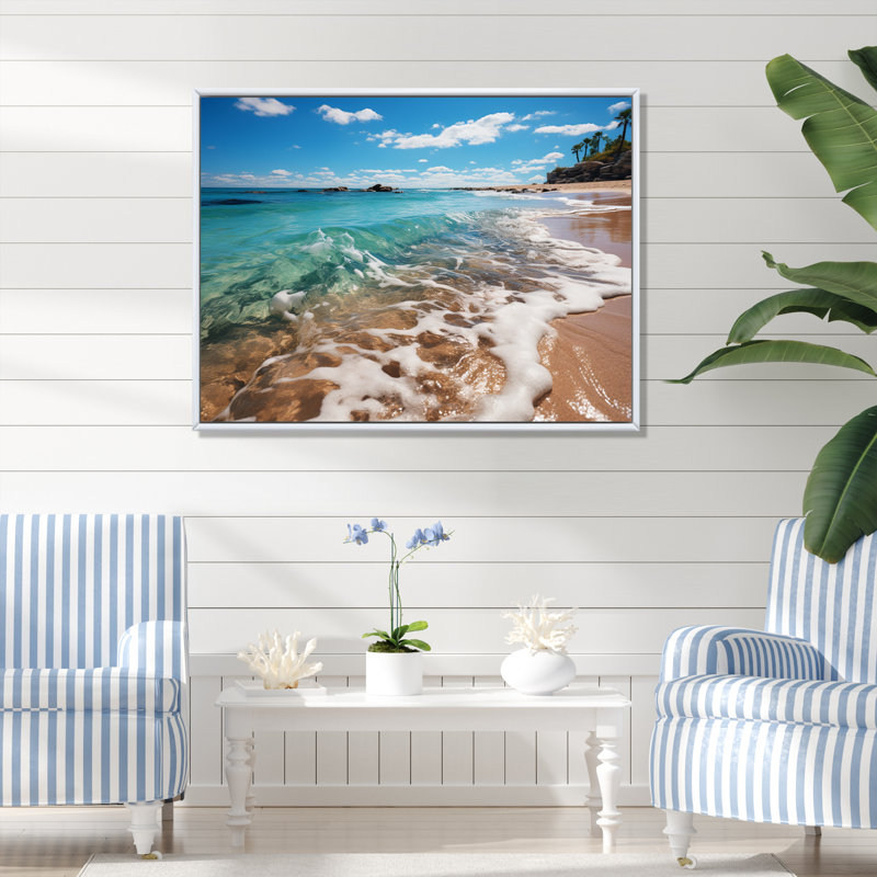 Seaside Rhythms sur impression sur toile, Cadre flottant blanc, H 30 po x l 40 po