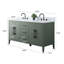 Ensemble de meuble-lavabo double 60 po avec plateau en marbre Chambery-94811326-94811330