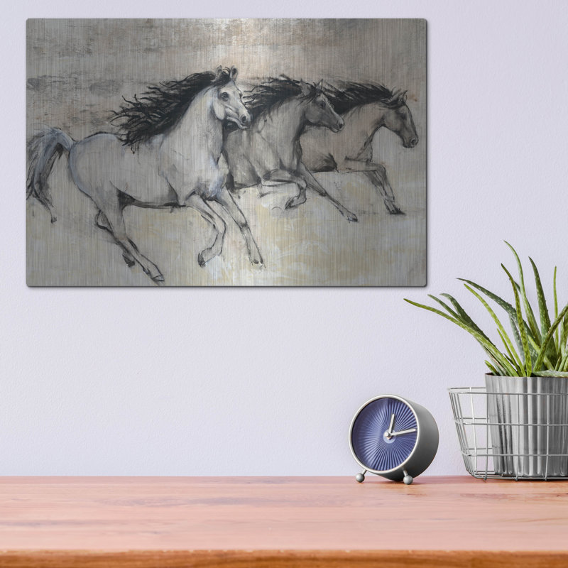 Luxe métal Art «Horses In Motion II» par Tim O'Tool «Luxe métal Art« Horses In Motion II »par Tim O'Toole, art mural en métal» par Tim O'Toole