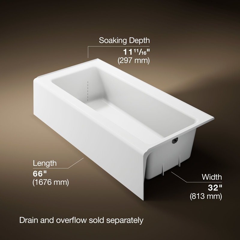 Bellwether 66" x 32" Soaking Bathtub, White