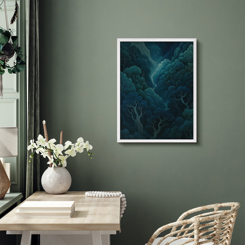 Reproduction d'art encadrée abstraite pour décoration intérieure moderne, H 10 po x l 8 po, Blanc
