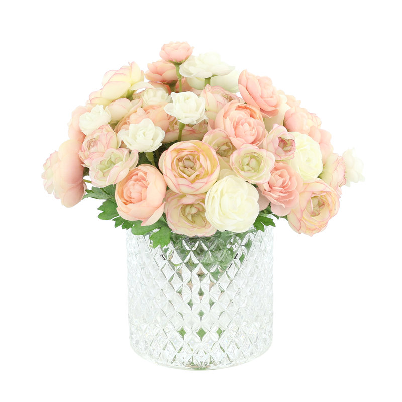 Ranunculus Bouquet, Cream, Peach, Green