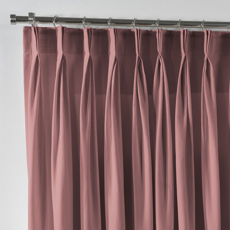 Room Darkening Single Curtain Panel, 130cm Width x 265cm Drop, Pink