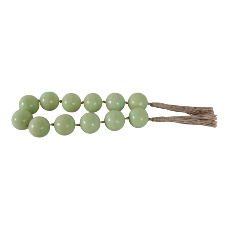 Sagebrook Home 40" Swirled 2" Resin Beaded Garland, Green, Sage Green