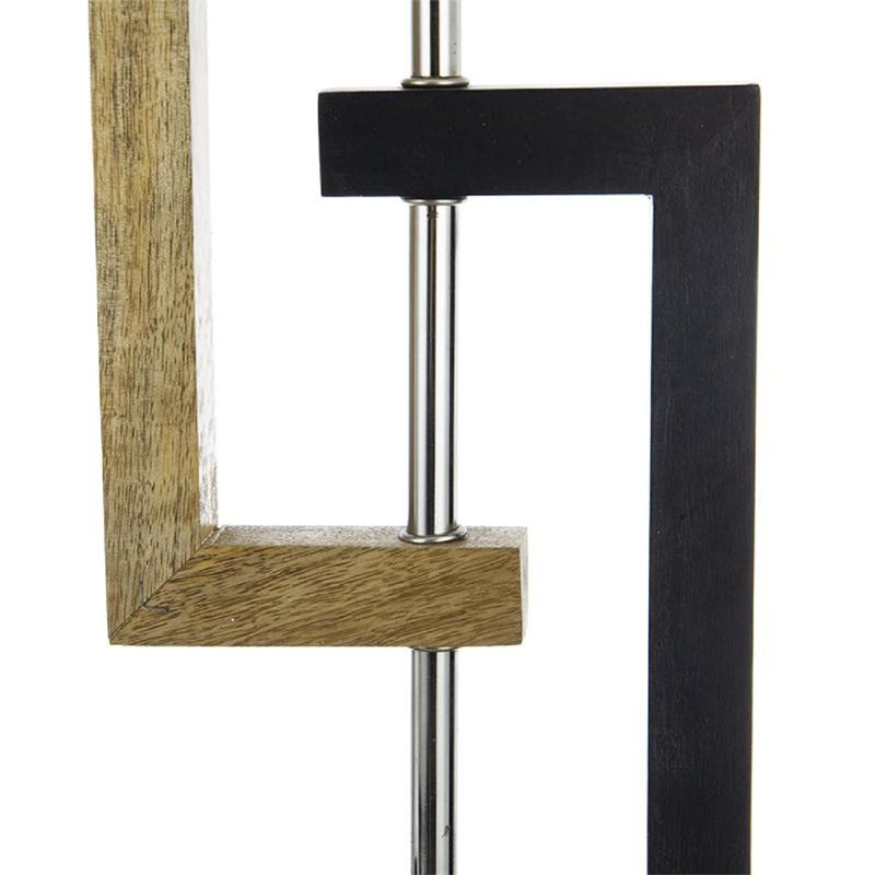 Lampe de table géométrique contemporaine à deux tons 27 "avec abat-jour en tissu blanc