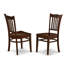 L'ensemble de 3 tables de salle à manger modernes comprend une table ronde en bois avec piédestal et 2 chaises de salle à manger en acajou-163918718-163918719
