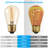0.7W E26 Dimmable LED Vintage Edison Globe Light Bulb Amber