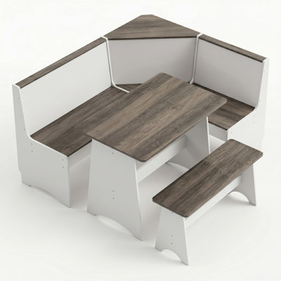 Breakfast Nook Table Set,With Storage Function Dining Nook Set With Corner Bench