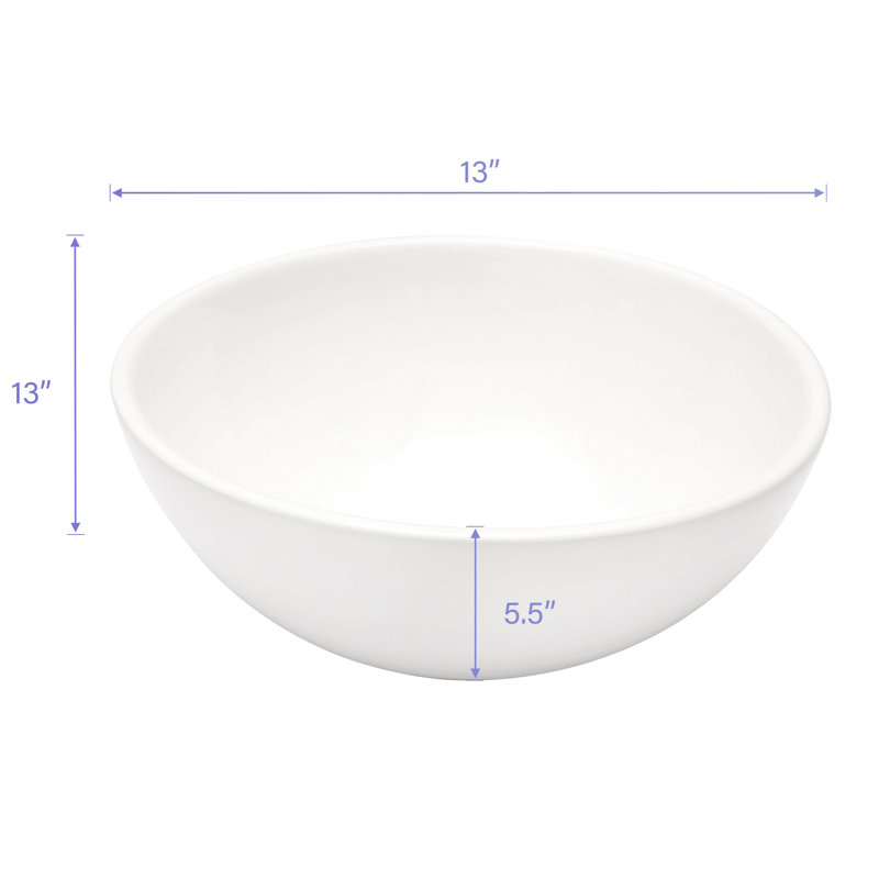 Lavabo de salle de bain vasque circulaire en céramique blanche 13 X 13 pouces