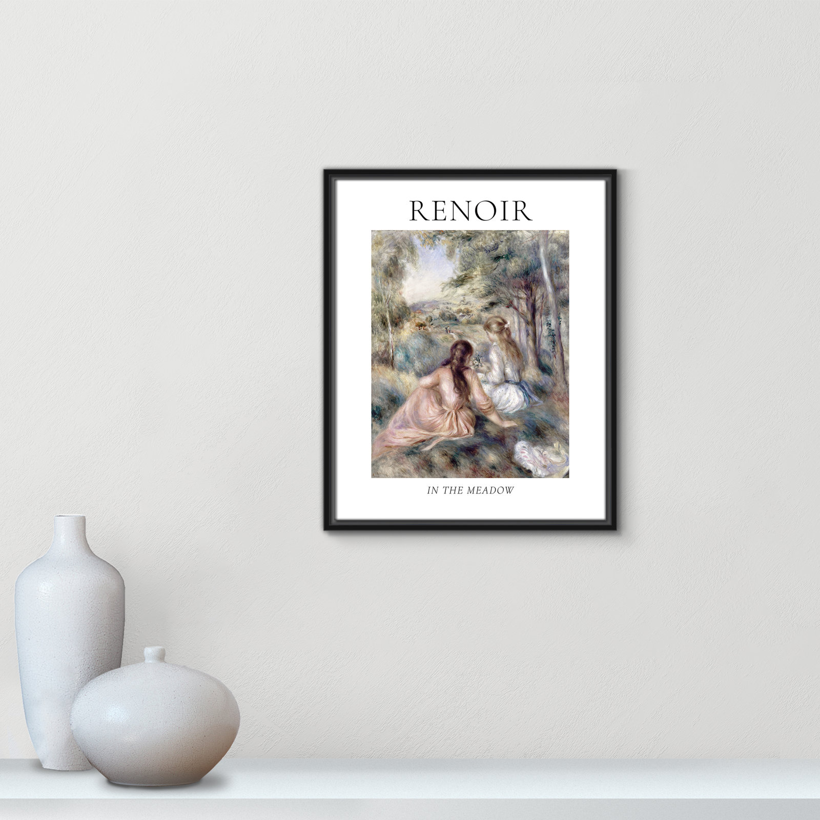 Old Masters Collection "In the Meadow" Print, No, 21.5" H x 17.5" W x 2" D, Black Floater Frame