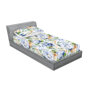 Bleu ciel, ambre, vert / floral