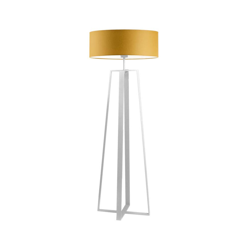 Arnessa 158cm Traditional Floor Lamp, Mustard, White