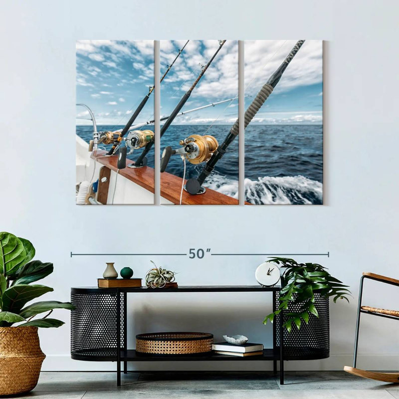 «Pêche au thon espagnol» - 3 pièces, H 32 po x l 50 po x P 1,25 po