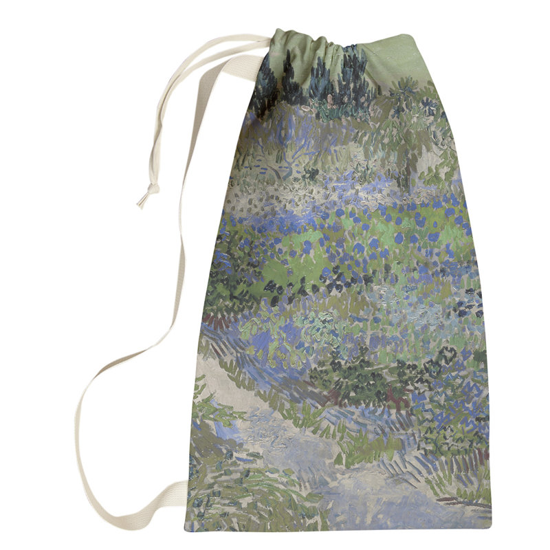 Browerville Fabric Laundry Bag with Handles, Large (76.5" H x 29.5" W x 1.5" D), Blue/Green