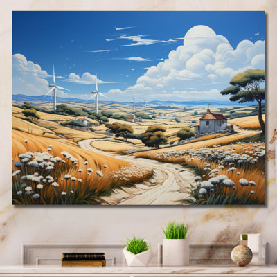Wind Turbines Sailing The Sky I, reproduction d'art sur toile