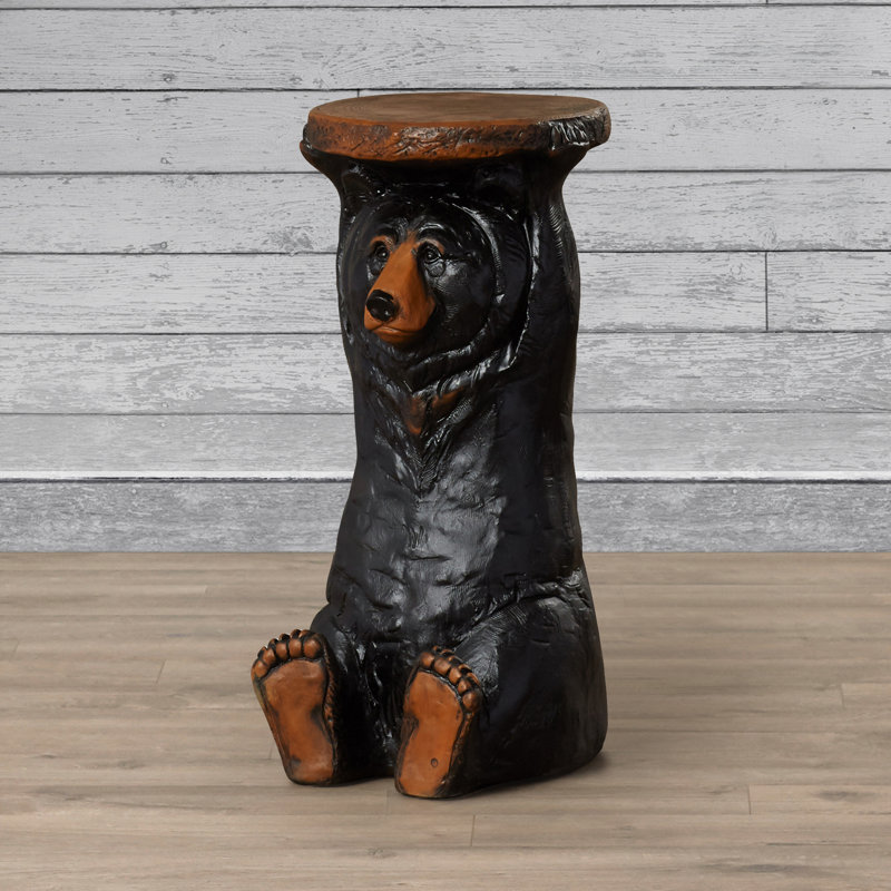 Forest Black Bear Figurine End Table