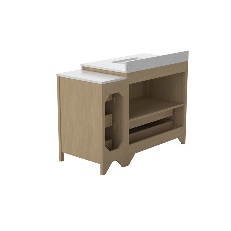 Armoire de meuble-lavabo à simple cuve l 48 po x P 22 po x H 34 po avec comptoir blanc, 48"