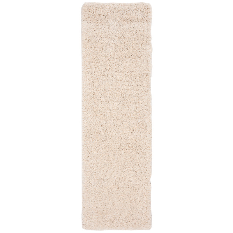 Sador Shag 800 Performance Solid Color Rug, Runner 2'3" x 14', Creme