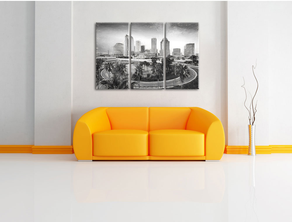 3-tlg. Leinwandbild-Set „Skyline in den USA“, Kunstdruck