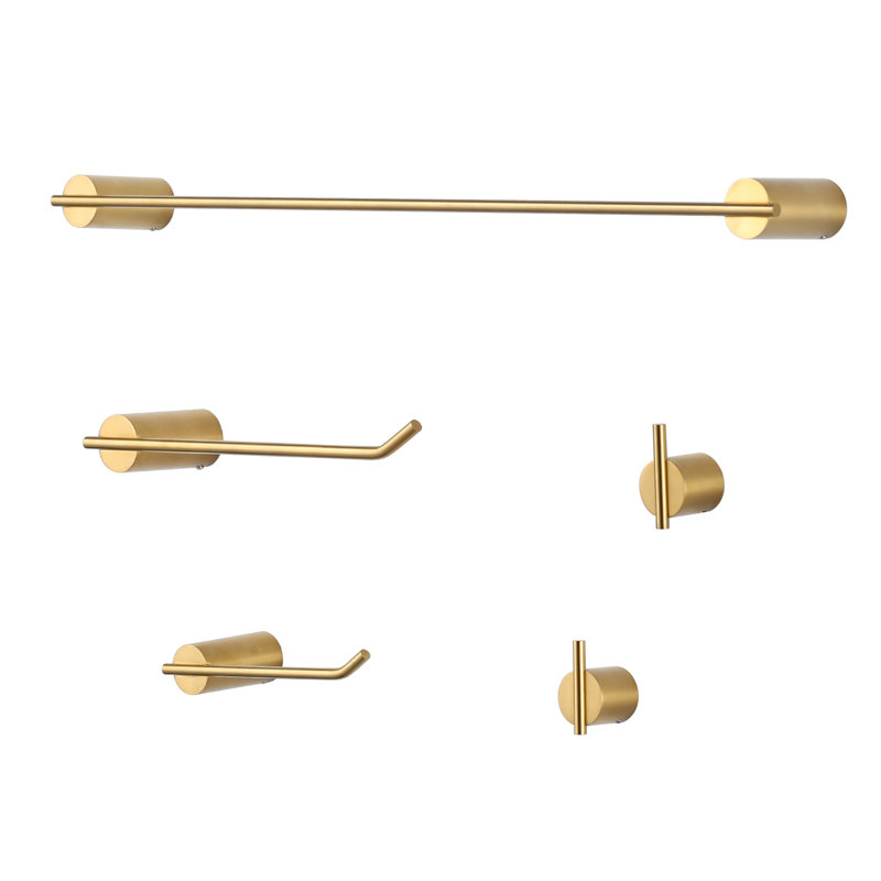 5 - Piece Bathroom Hardware Set, Gold