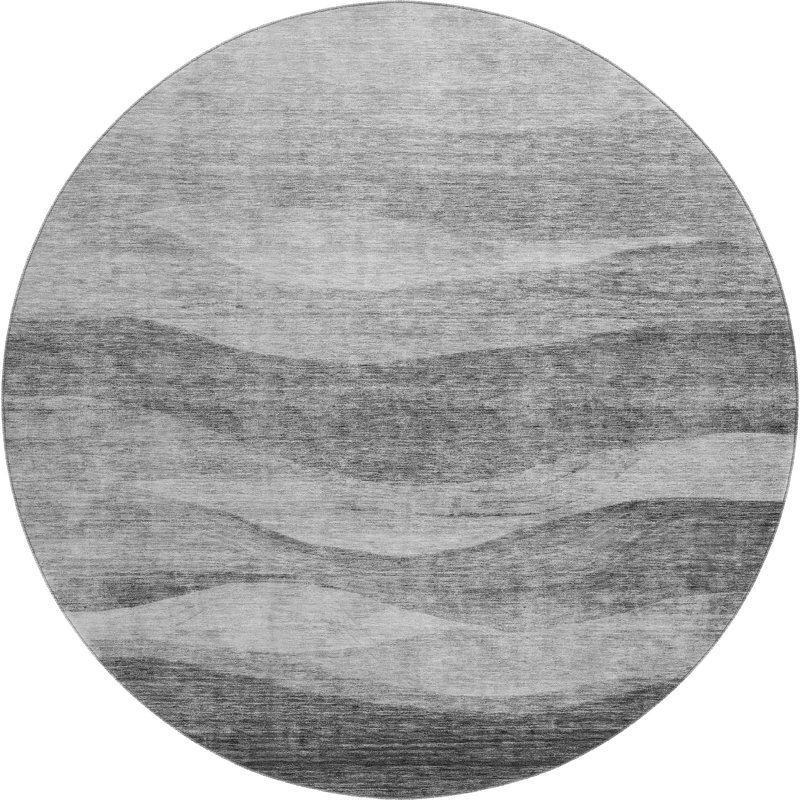 Premium Machine Washable Krause AMF1141 Swirls Rug, Round 8'