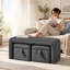 3 Piece Upholstered Storage Bench Set with 2 Ottoman Stools End of Bed Bench with Storage Boxes Beige-1142898572
