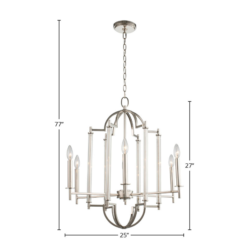 Provence 6 LT Polished Nickel Chandelier Kalco