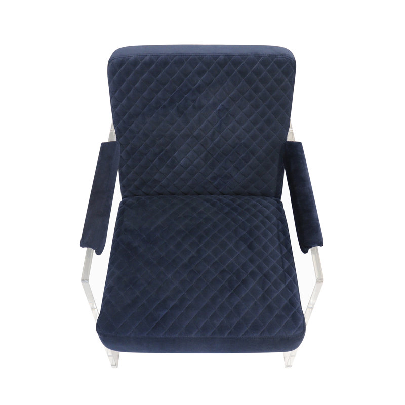 Tribecca 24" Wide Velvet Armchair, Navy Velvet