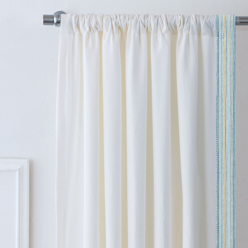 Aoki 100% Linen Room Darkening Curtain Single Panel, 48" W x 108" L, Left