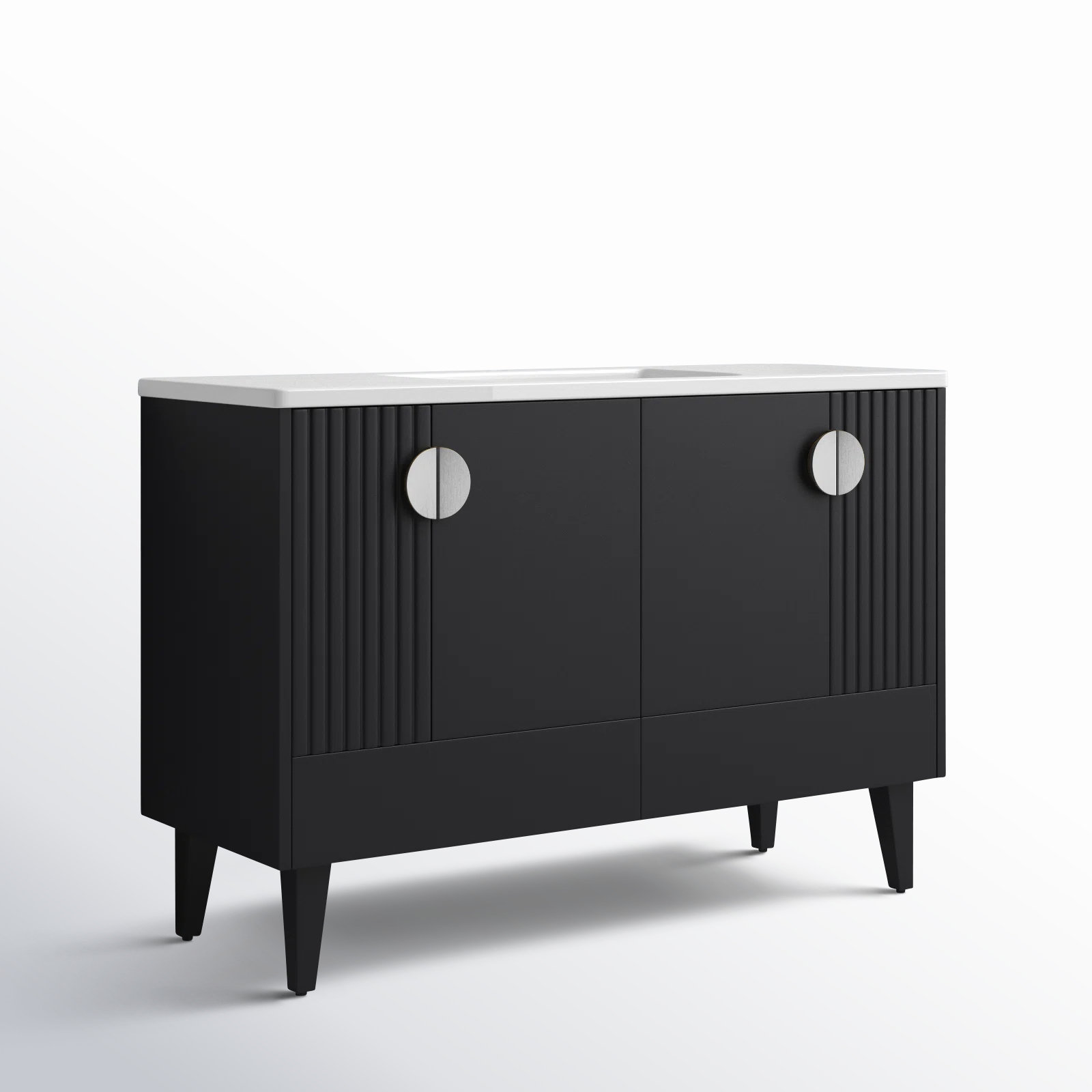 Saimah 48'' Single Bathroom Vanity, Black, Polished Chrome