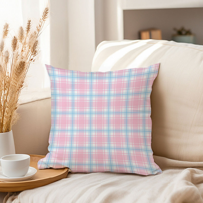 Plaid XVII Modern Pink, 20" H x 20" W