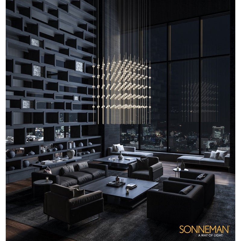 Constellation 245 - Light LED Pendant, Clear, Satin Brass, 3000K