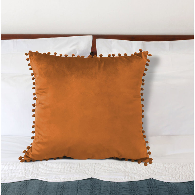 Hennessey Square Pillow Cover & Insert, Topaz Orange