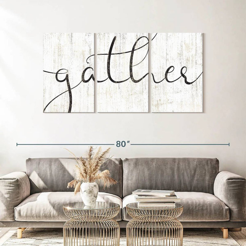 «Gather Calligraphy», reproduction d'art sur toile, H 30 po x l 62 po x P 1,25 po