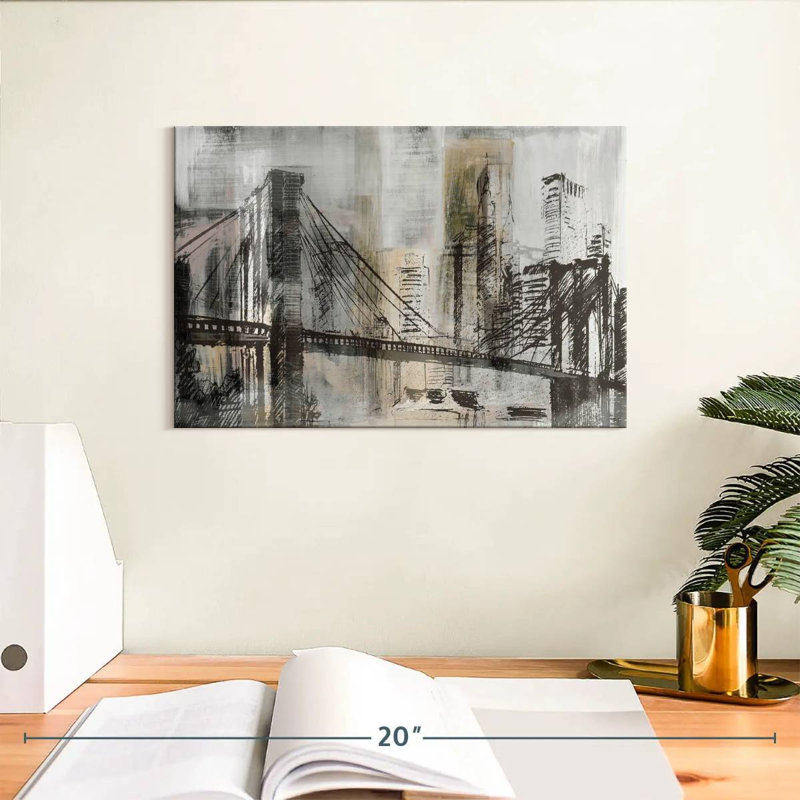 Détail du crépuscule du pont Avery Brooklyn, H 8 po x l 12 po