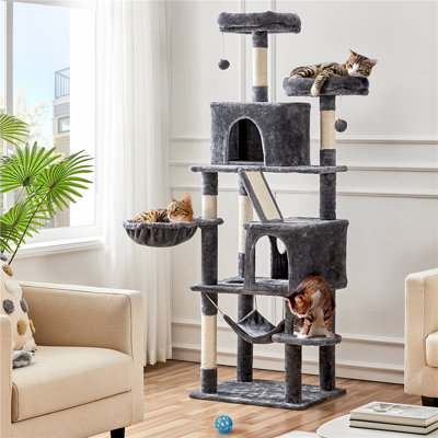71.5 Inch Multi-Level Large Cat Tree with 2 Cozy Perches