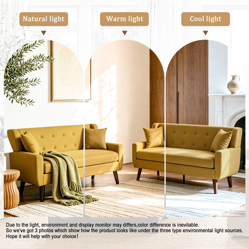 Causeuse Jaqueze, Yellow Linen Blend