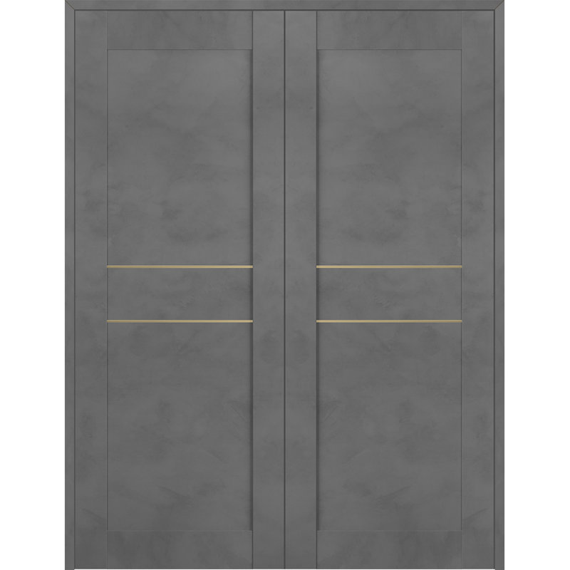 Portes françaises lambrissées Avon 07, 35,5 po x 79,38 po, Chêne, À gauche