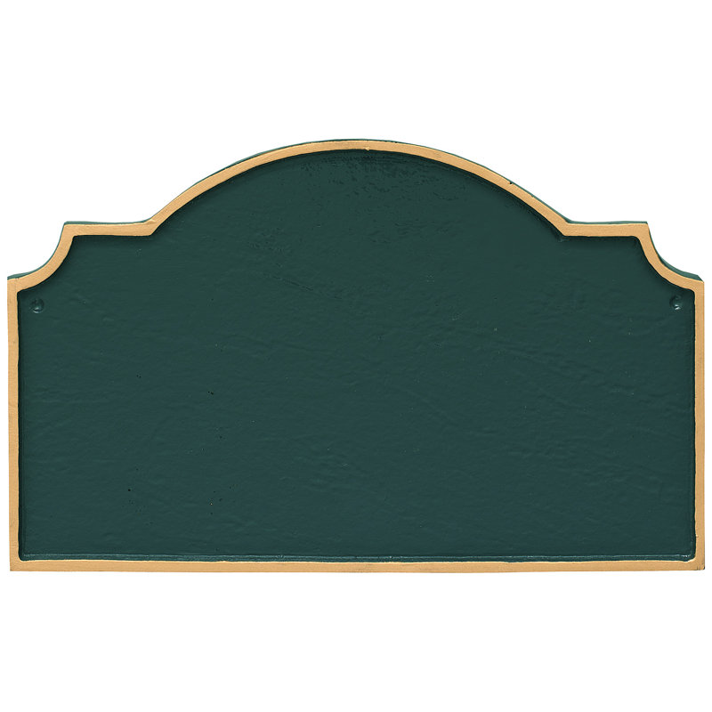 Plaque d’adresse murale sur 1 ligne vanderbilt, Vert forêt / doré, Oui