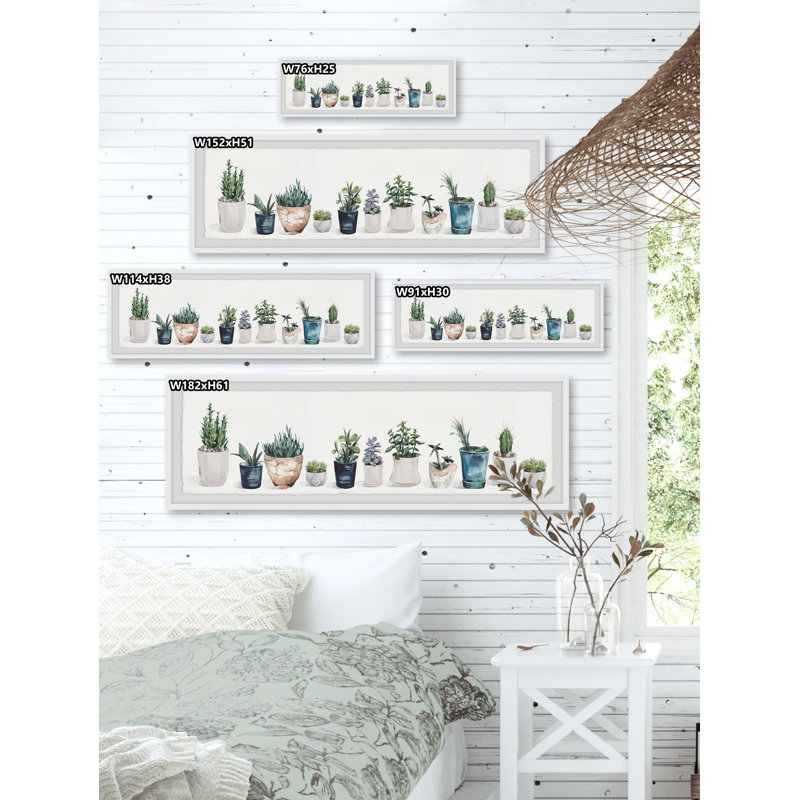 Succulents and Sunshine by Parvez Taj - 1 Piece Single Picture Frame Painting, 25cm H x 76cm W